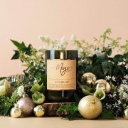 Candle | Reclaimed Wine Bottle | Mistletoe + Ivy
